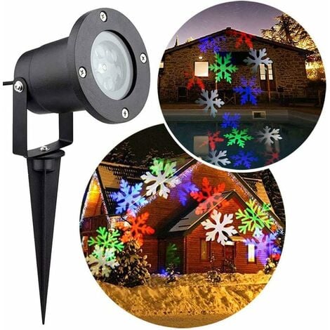 Christmas Projector LED Snowflake Lamp Waterproof Light for Outdoor Indoor Xmas Party Garden Lighting Decoration，Colored Snowflakes [Energy Class A+++]
