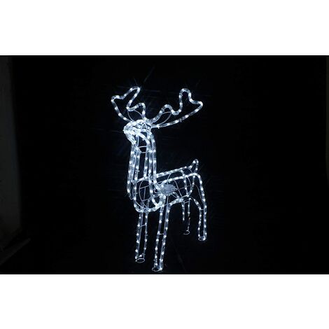 main image of "Christmas Reindeer Lights Rudolf Xmas LED Lit Decoration – 7m Motorised Standing Reindeer Rope Lighting"
