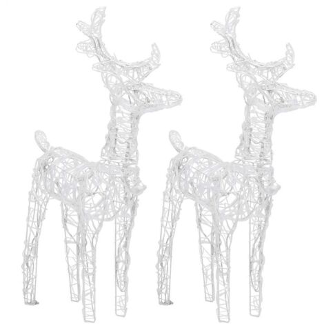 Christmas Reindeers 2 pcs Blue 80 LEDs Acrylic vidaXL