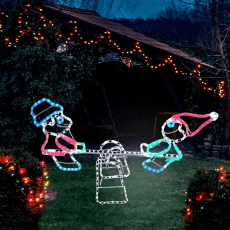 MARCO PAUL Christmas Rope See-Saw Lights Silhouette LED Waterproof Indoor/Outdoor Christmas Decoration Festive