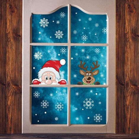 Christmas Santa Snowflake Window Stickers