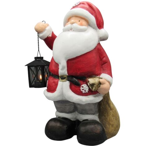 Christmas Santa Tealight Holder Figurine (Xmas Hanging Lantern Candle Decoration Ornament)