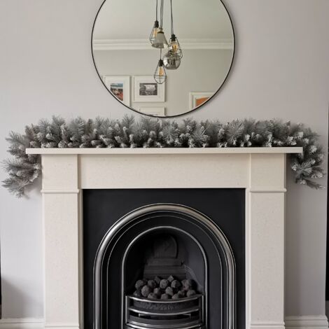 Christmas Silver Garland With Some Glitter Tips - 1.8 Meter (6.5 Ft)
