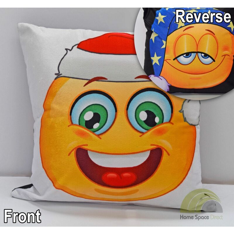 Christmas Smiley Face Cushion Cover Square Scatter Cushion Cover Xmas Novelty