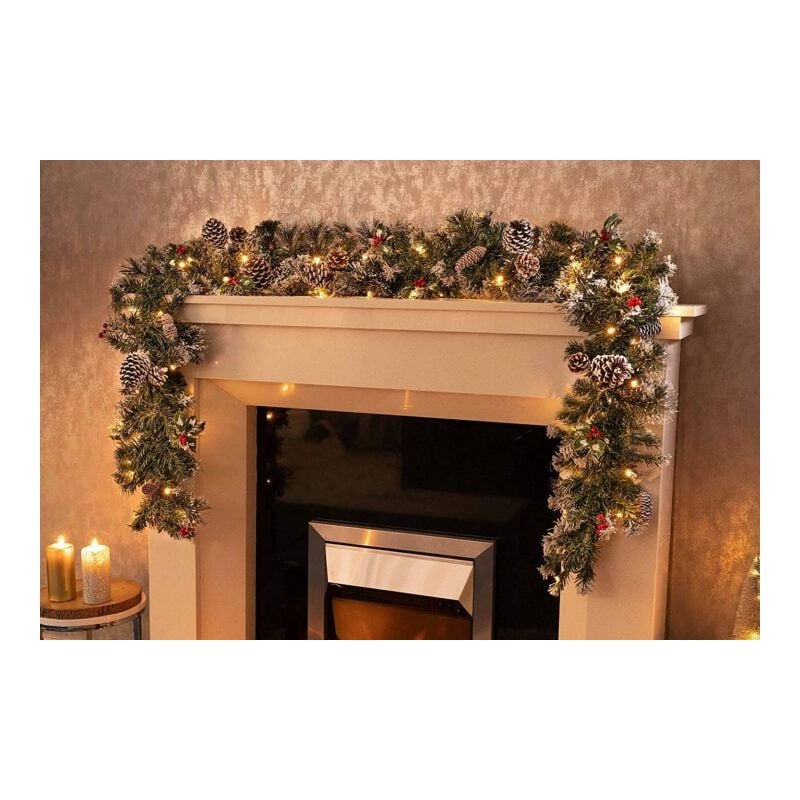 Christmas Snow Topped Garland LED (180cm)