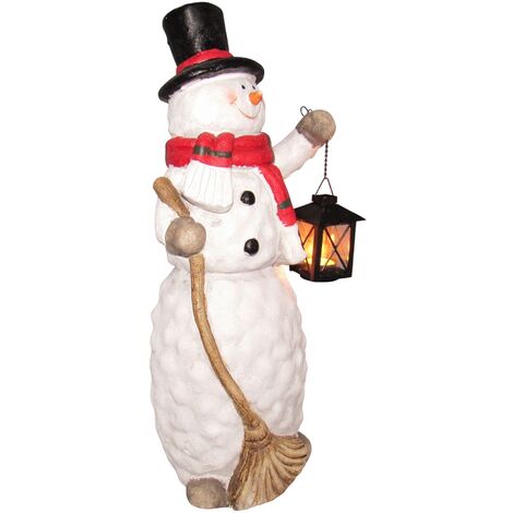Christmas Snowman Tealight Holder Figurine (Xmas Hanging Lantern Candle Decoration Ornament)