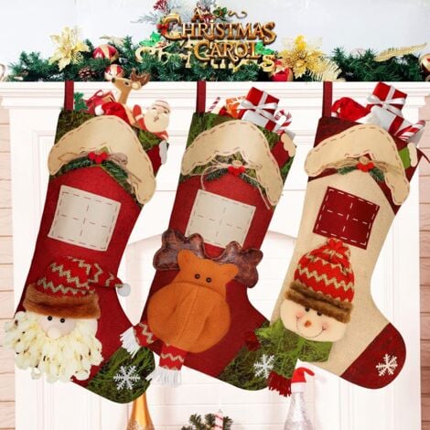 Christmas Socks, Large Christmas Stockings Xmas Gift Bag Christmas Socks to Hang Personalized Christmas Decoration, Christmas Stockings
