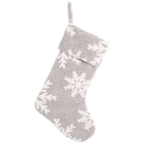 Christmas Stocking Snowflake Pattern Candy Sock Gift Bag Xmas Tree Hanging Decor Bag for Christmas Decoration