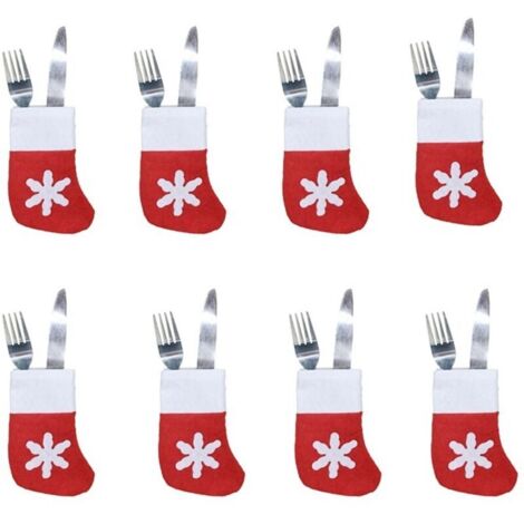 Christmas Table Decoration Socks, Kitchen Cutlery Set Silverware Cutlery Holder Pocket 12pcs