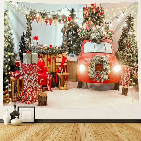 Christmas Tapestry Christmas Backdrop Background Wall Covering Tapestries for Party Living Room Bedroom Dorm Home Decor (200  150cm)