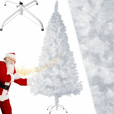 Christmas Tree - artificial in white with metal stand - artificial christmas tree, fake christmas tree, artificial xmas tree - 180 cm