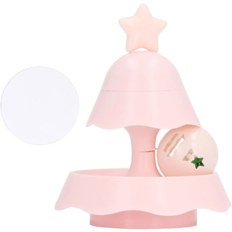 Christmas Tree Cat Toy Detachable Multiple Layer Turntable Cat Toy Anxiety Reduction Interactive Pet Toy Pink