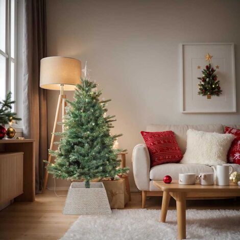 Christmas Tree Collar White 60 x 60 x 28 cm Water Hyacinth vidaXL