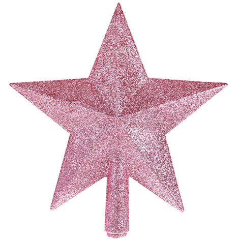 Christmas tree decoration with glittering star (pink)