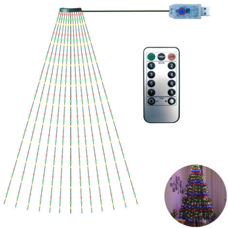 Christmas Tree Decorative Lights String Garden Layout Waterfall Lights Party Camping Atmosphere Lights LED Water Lights