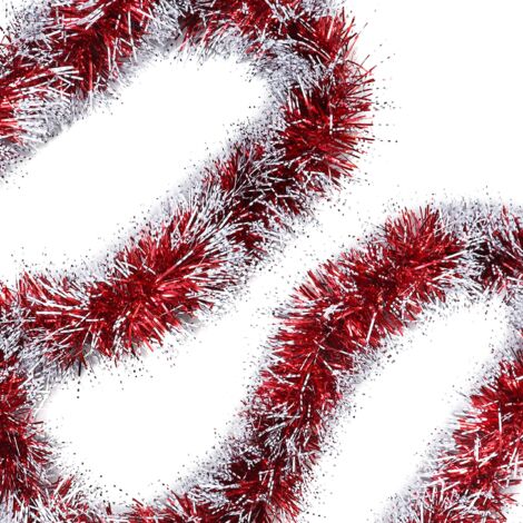 Christmas Tree Garlands (Set of 3) - Christmas Tree Decorations Approximately 2 Meters - Red Silver Christmas Garlands for Christmas, Festival, and Holiday Parties - Red Garlands Christmas Decorations