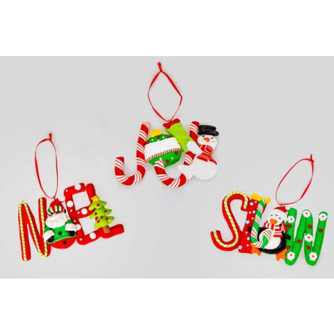 Christmas Tree Hanging Decoration 12Pcs Snow Joy Noel