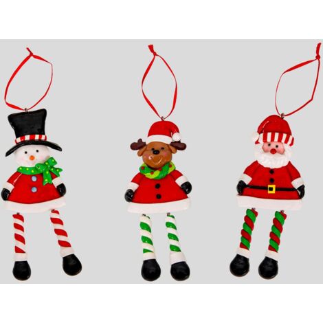Christmas Tree Hanging Decorations Santa Snowman Reindeer