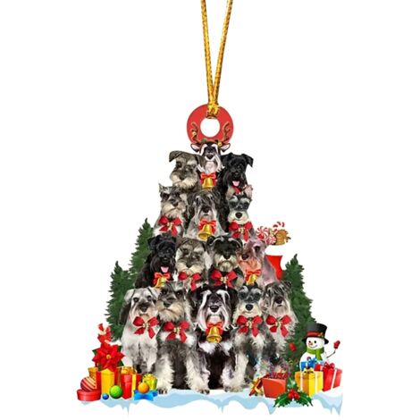 Christmas Tree Hanging Ornament Christmas Dog Wooden Hang Pendant Xmas Decoration Gift for Friends and Family