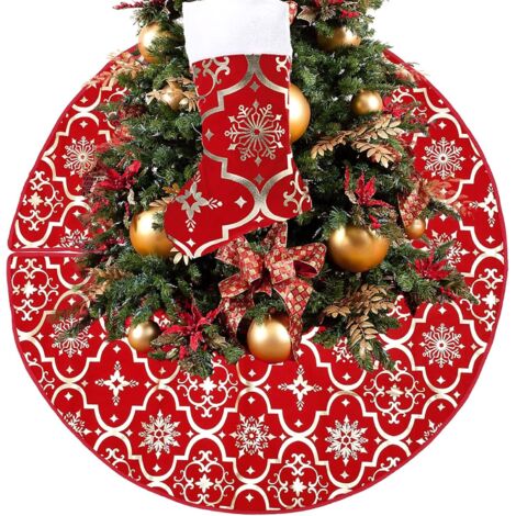 Christmas Tree Skirt, 120 cm Christmas Tree Mat, Christmas Tree Cover, Christmas Tree Mat, Christmas Tree Skirt, Christmas Tree Skirt (Red)