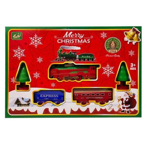 Christmas Tree Train Set with Light - Battery Operated Round Tree Base Train Set