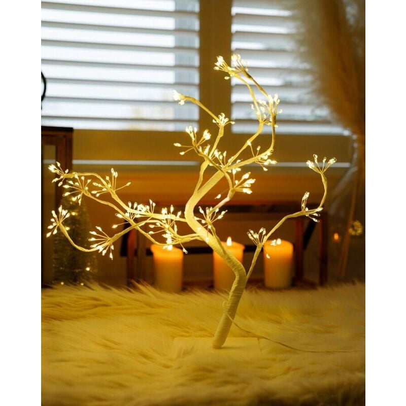 Christmas Tree White LED Bonsai Tree (50cm)