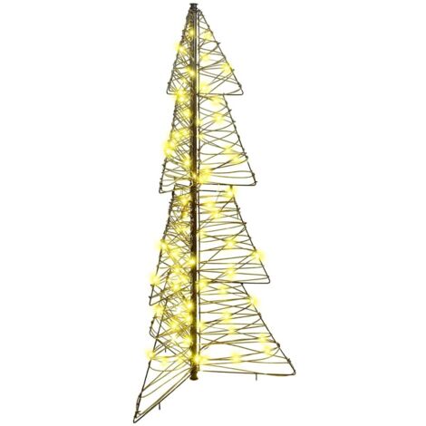 Christmas Tree with 100 LEDs Warm White 120 cm Rattan vidaXL