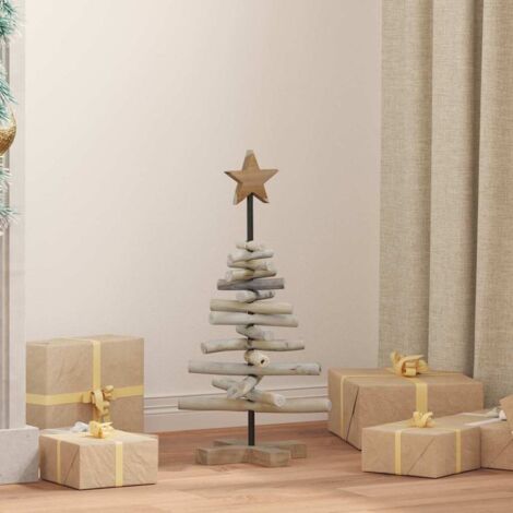 Christmas Tree with Stand Brown 60 cm Solid teak wood vidaXL