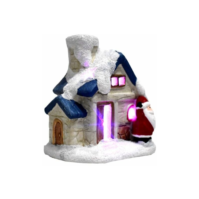 Christmas village, Christmas light cottage, Santa Claus snow house, 7x6.5x11CM