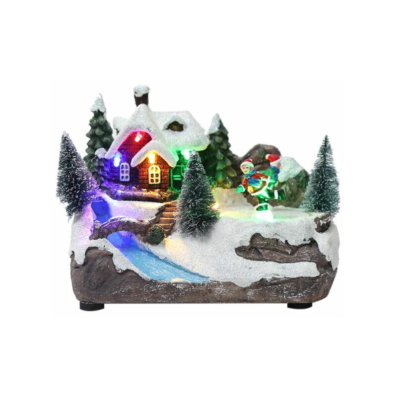 Christmas Village, Decorated with Lights, Christmas Decoration in Shape of Illuminated House, Musical led Lights, 1610,514cm