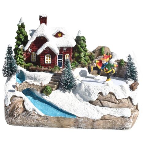 Christmas Village Ice Rink in Bright and Lively Forest