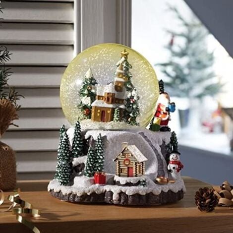 MARCO PAUL Christmas Village LED Musical Snow Globe