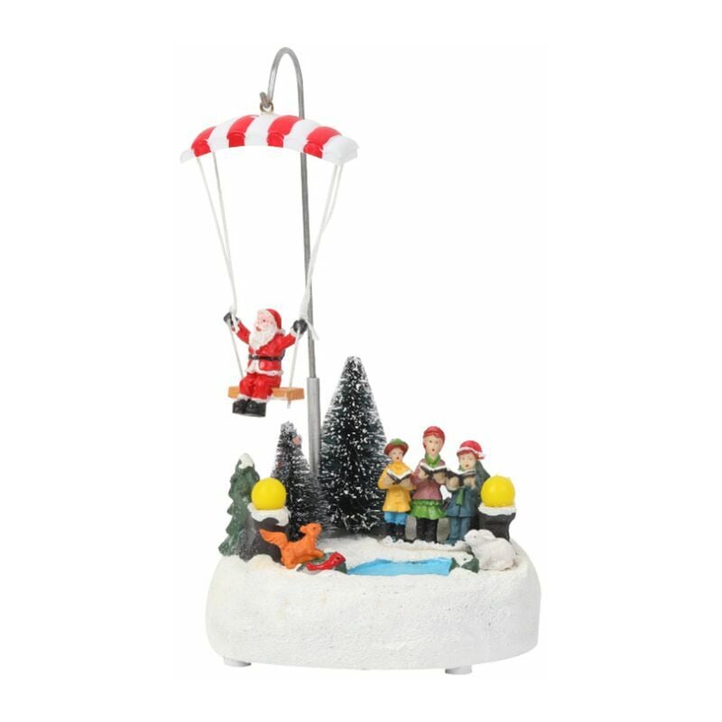 Christmas Village, Rotating Parachute Ornament, Luminous Musical Christmas Gift, 131120CM