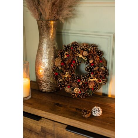 Christmas Winter Spice Wreath Dried Orange Cinnamon Xmas Hanging Decoration 30cm