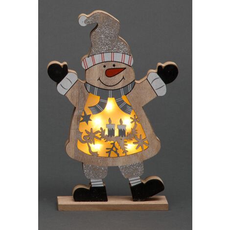Christmas Wooden Hanging Decoration Snowman Shape