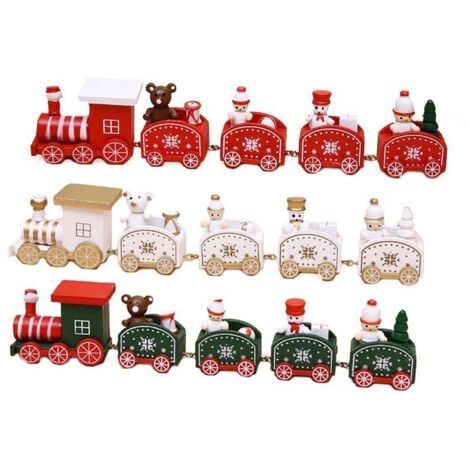 Christmas Wooden Train Merry Christmas Decoration for Home Xmas Santa Claus Gifts for Kids Navidad 2022 Happy New Year