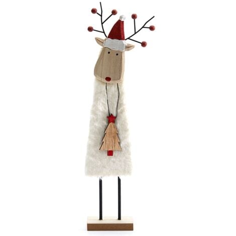Christmas Wooden Wool Felt Decoration Santa Claus Ornament Tree Desktop G