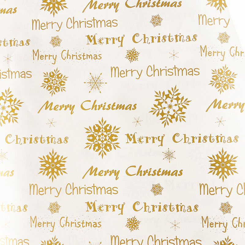 Christmas Wrapping Paper - Red and White Wrapping Paper with Metallic Shine - Collection of Christmas Elements - 2 Rolls - Each Roll 70cm x 100cm