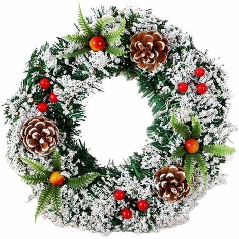 Christmas Wreath, Artificial Christmas Garland, Christmas Tree Hanging Wreath, with Decorative Element for Christmas Party, Front Door, Christmas Tree, Shops, 30 cm