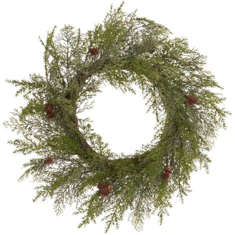 Christmas Wreath Synthetic with Pine Cones For Front Door 70 cm Green Panrun