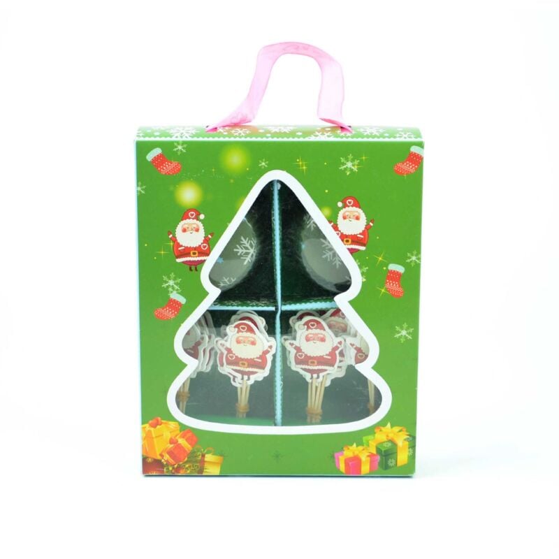 Christmas Xmas Cup cases Caker Decorating Kit Party Table Decorations Toothpick