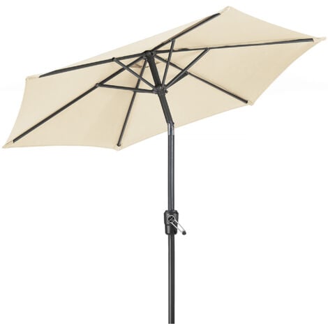 Christow Aluminium 2m Tilting Parasol With Crank Handle - Cream