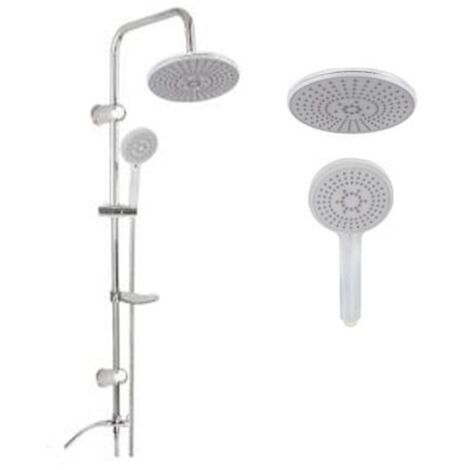 CHROM-DUSCHSÄULEMITGLEITSTANGE,FESTEMDUSCHKOPF2133,HANDBRAUSEMITSCHIEBE-UNDABNEHMBARERHANDBRAUSE