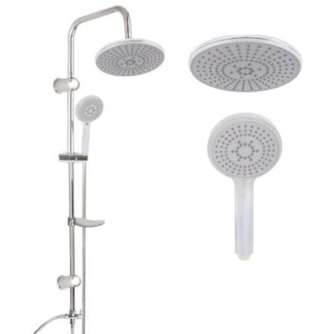 CHROM-DUSCHSÄULEMITGLEITSTANGE,FESTEMDUSCHKOPF2133,HANDBRAUSEMITSCHIEBE-UNDABNEHMBARERHANDBRAUSE