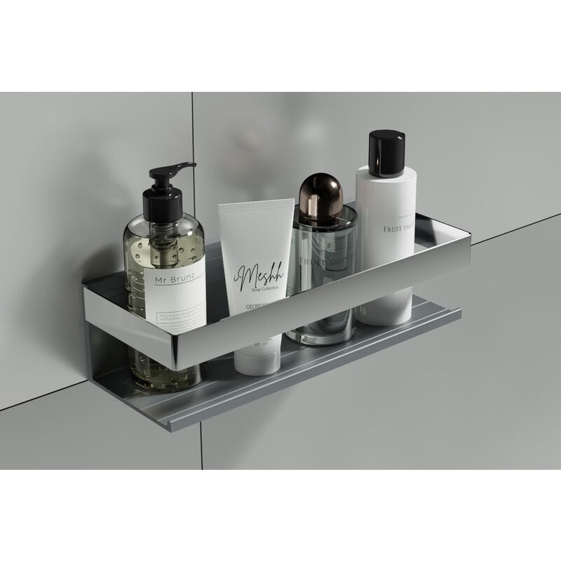 Panier de douche en acier inoxydable, étagère de douche - largeur 28 cm - couleur au choix Finition chromée/satinée - Bernstein