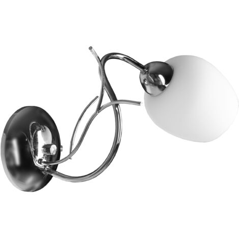 CHROM-WANDLAMPE MIT GLASLAMPE E14 LED