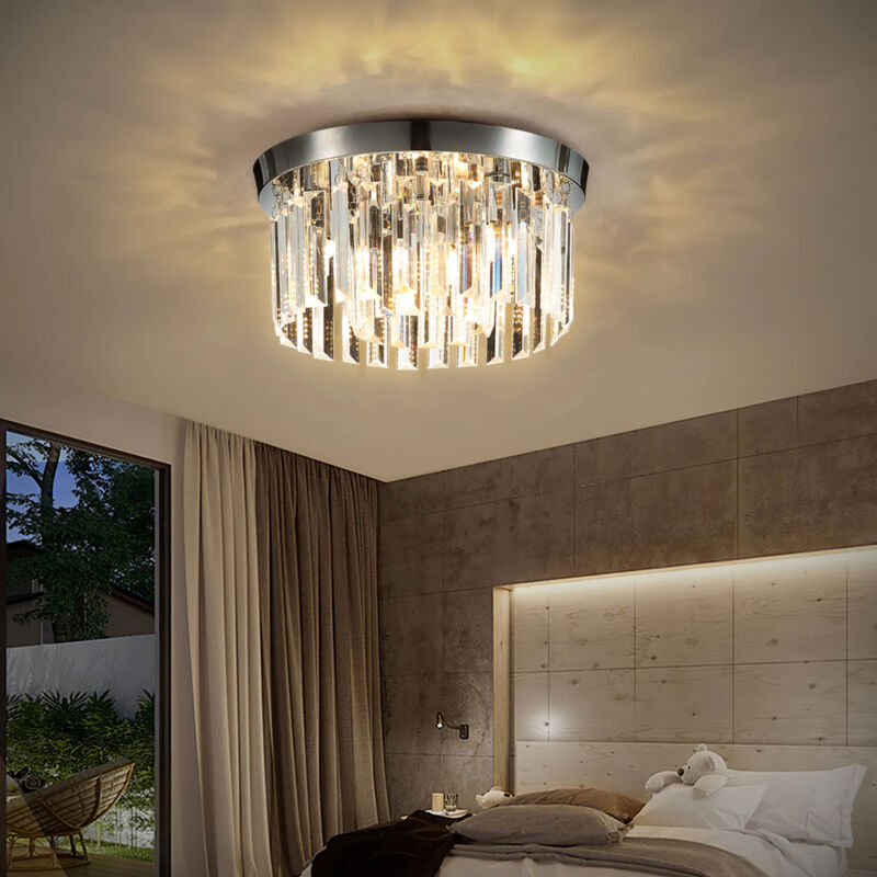 Image of Chrome 30x14cm Crystal Mount Ceiling Light