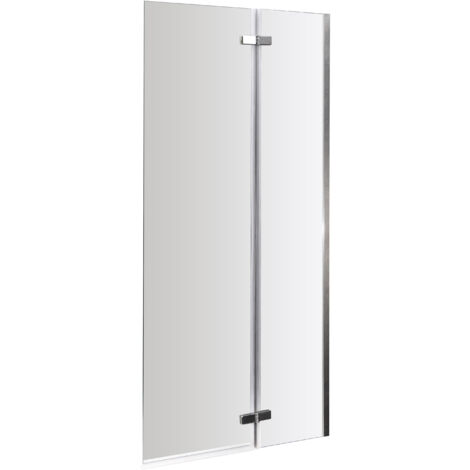 Chrome 5mm Toughened Safety Glass Centre Hinged Shower Bath Screen