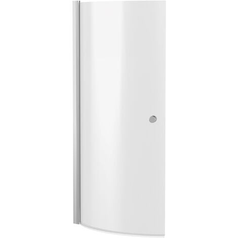 Chrome 6mm Toughened Safety Glass Reversible P-Bath Screen with Knob