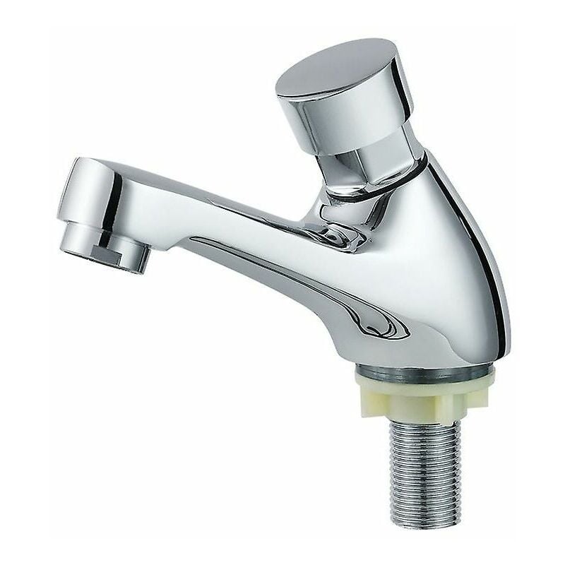 Chrome Basin Faucet Automatic Closing Water Saving Faucet (1pcs)